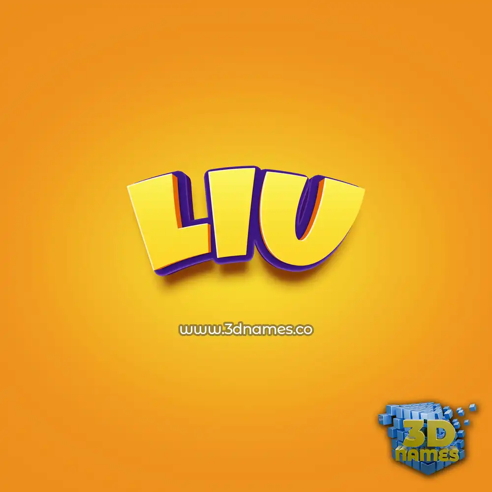 liu in Orange Toon style - 3D name wallpaper