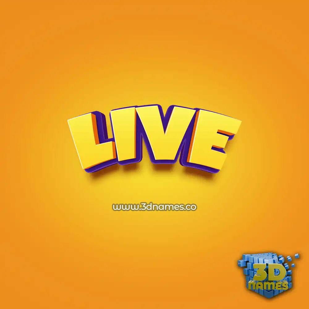 live in Orange Toon style - 3D name wallpaper