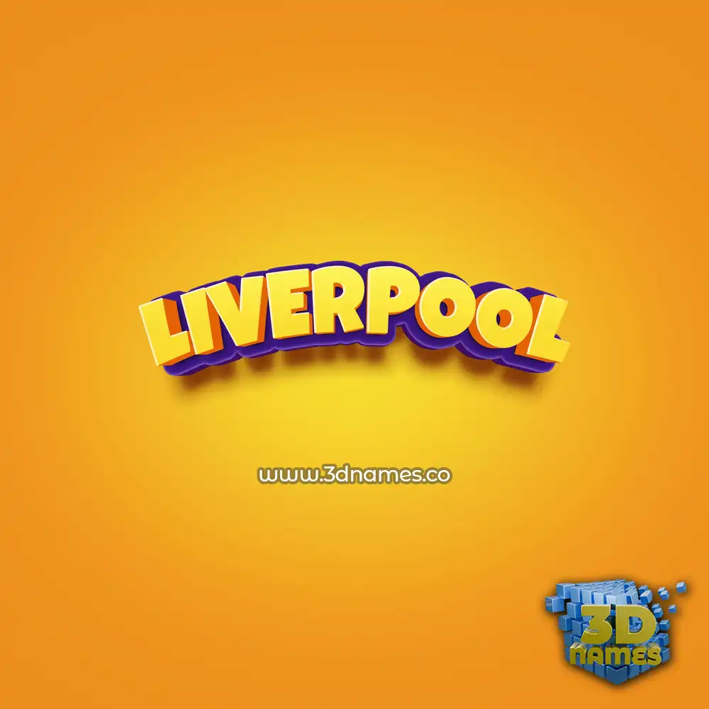 liverpool in Orange Toon style - 3D name wallpaper