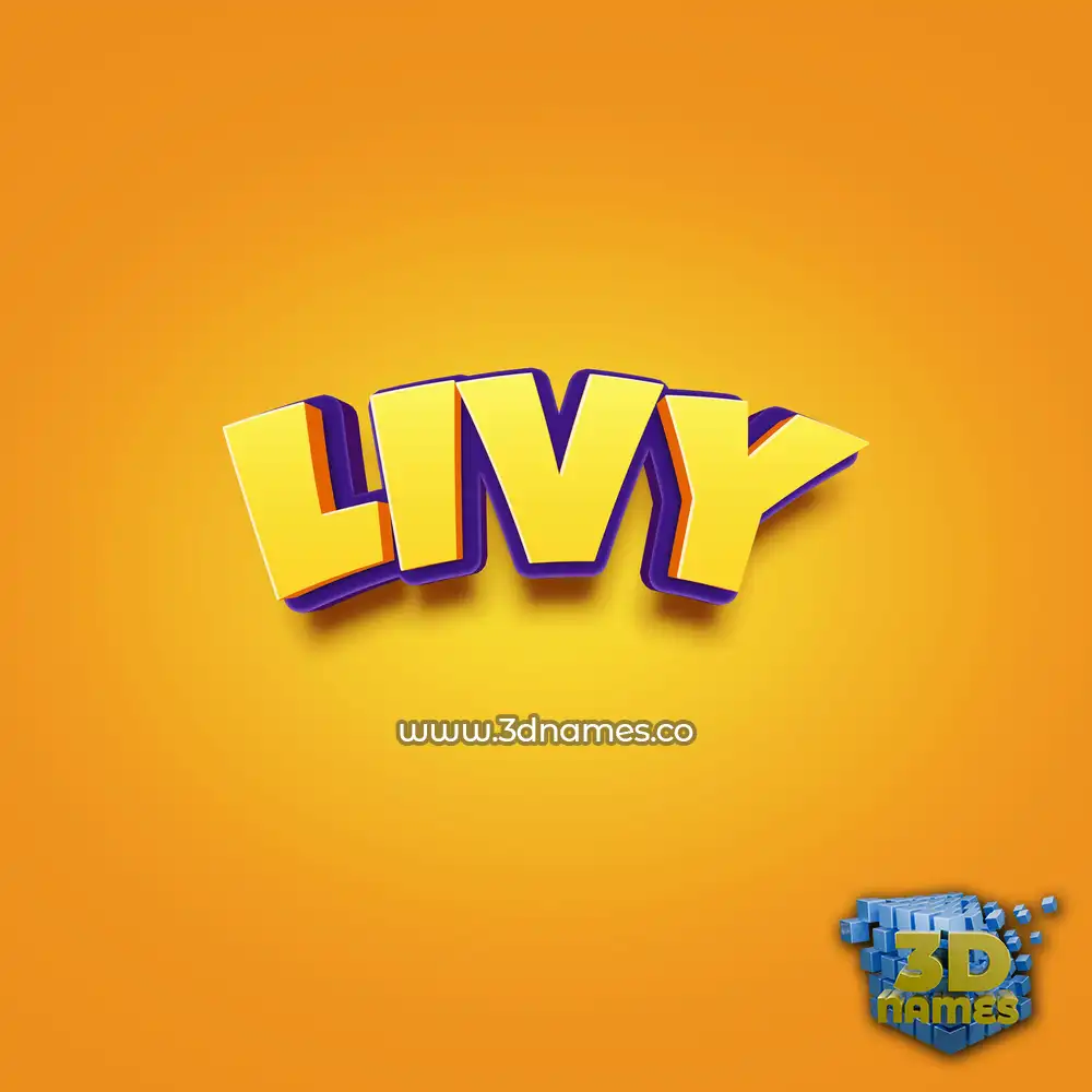livy in Orange Toon style - 3D name wallpaper