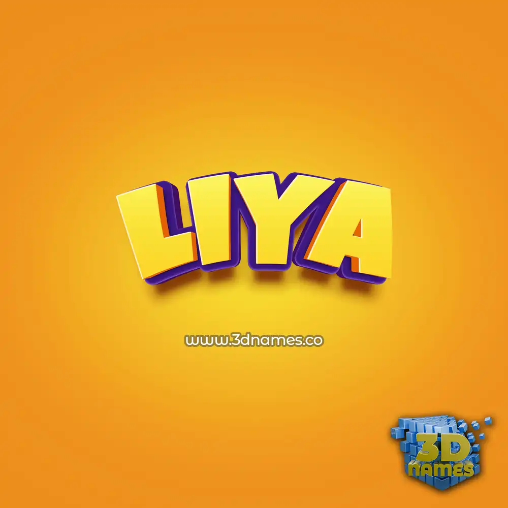 liya in Orange Toon style - 3D name wallpaper