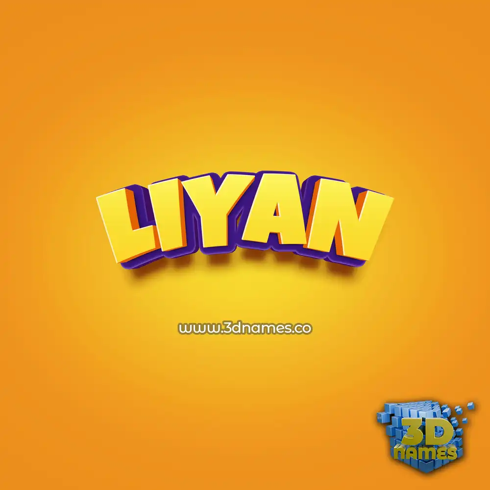 liyan in Orange Toon style - 3D name wallpaper