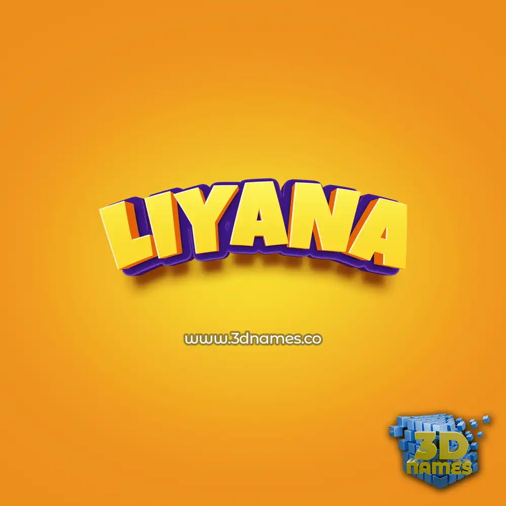 liyana in Orange Toon style - 3D name wallpaper