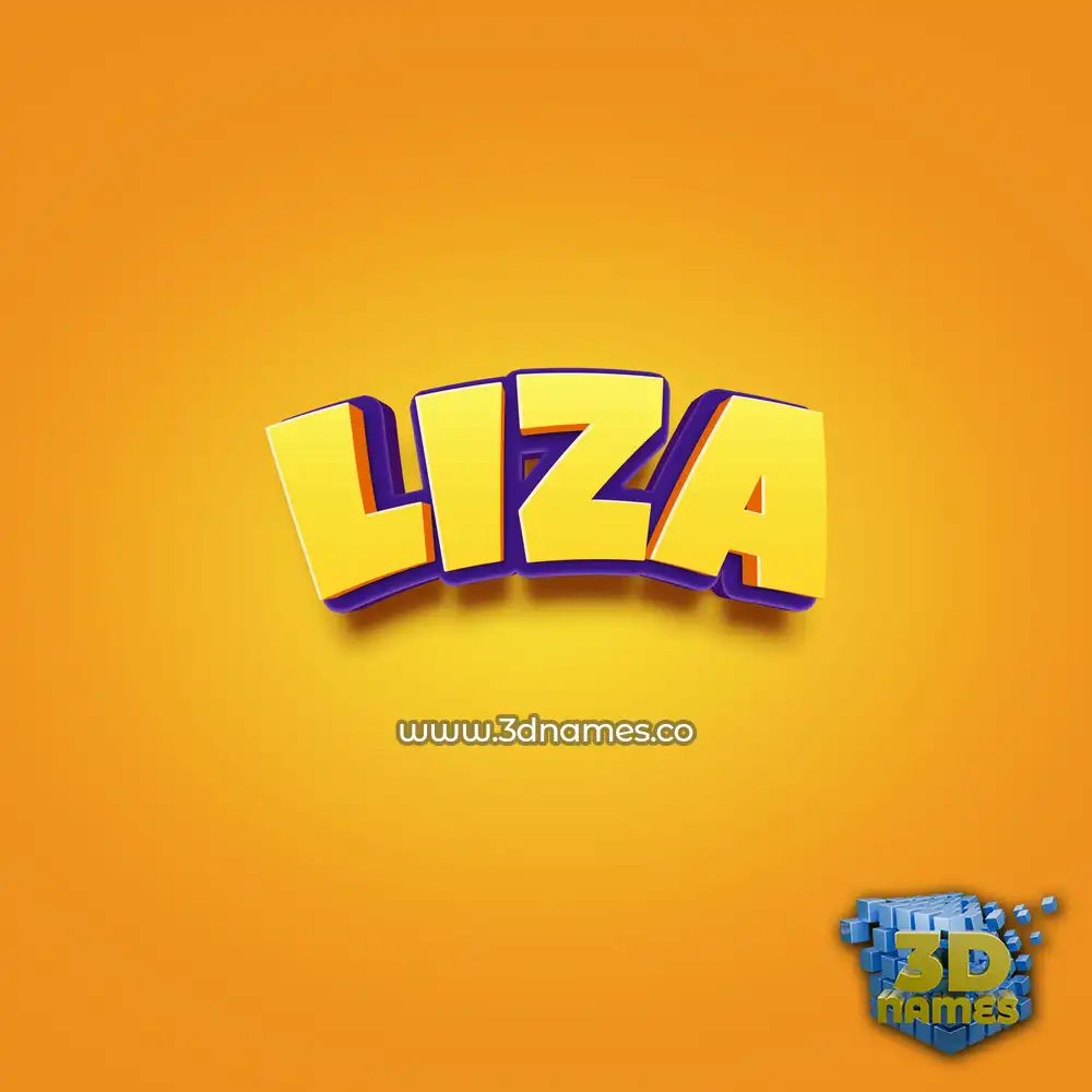 liza in Orange Toon style - 3D name wallpaper