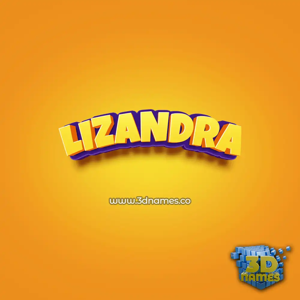 lizandra in Orange Toon style - 3D name wallpaper