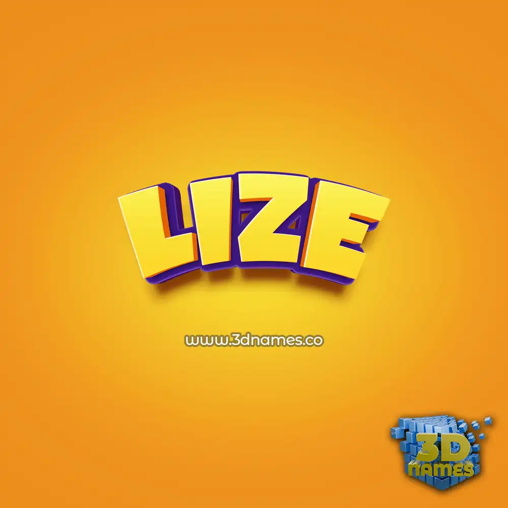 lize in Orange Toon style - 3D name wallpaper