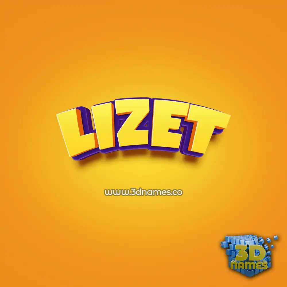 lizet in Orange Toon style - 3D name wallpaper