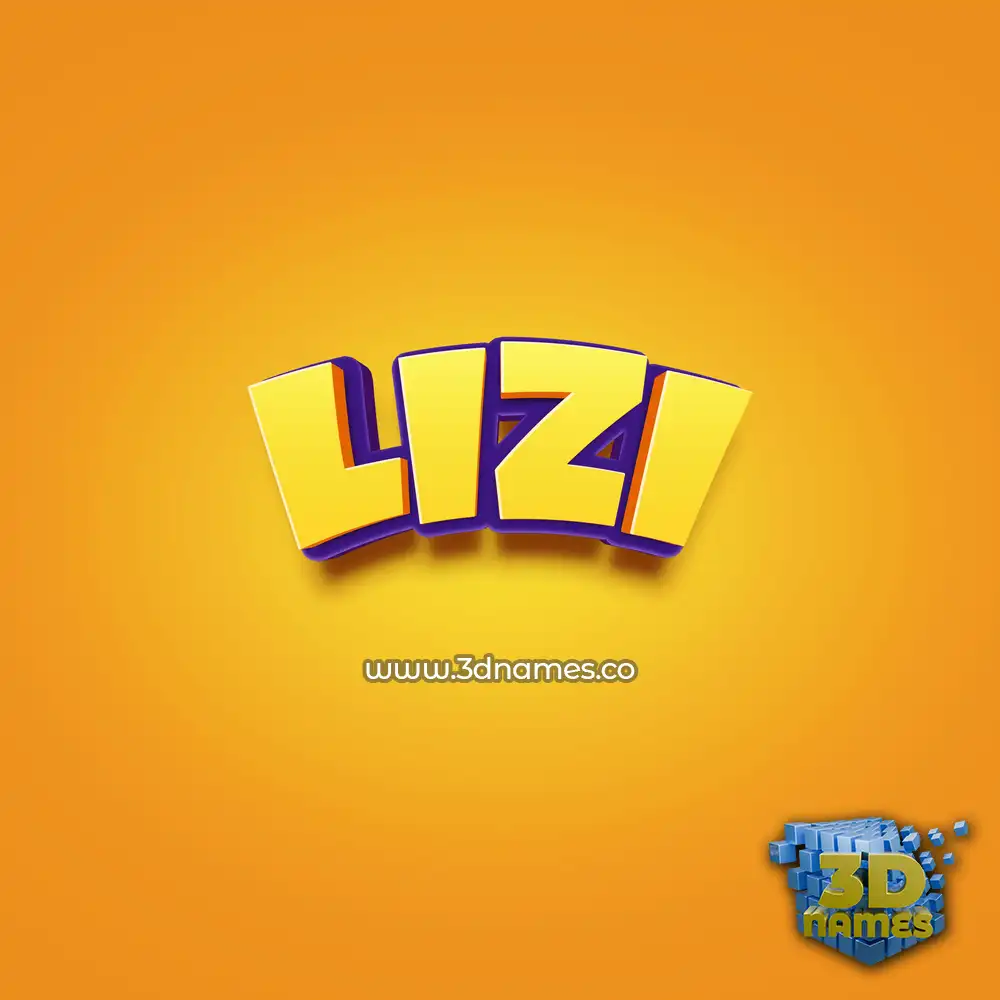 lizi in Orange Toon style - 3D name wallpaper