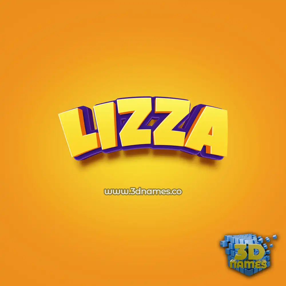lizza in Orange Toon style - 3D name wallpaper