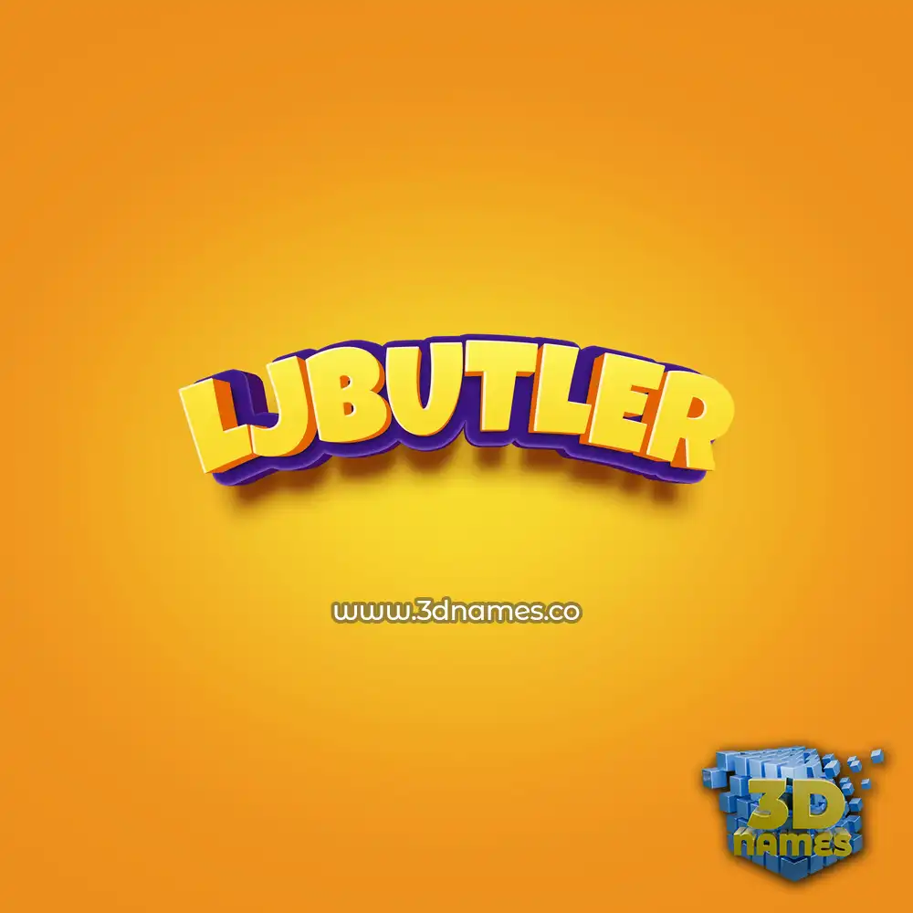 ljbutler in Orange Toon style - 3D name wallpaper