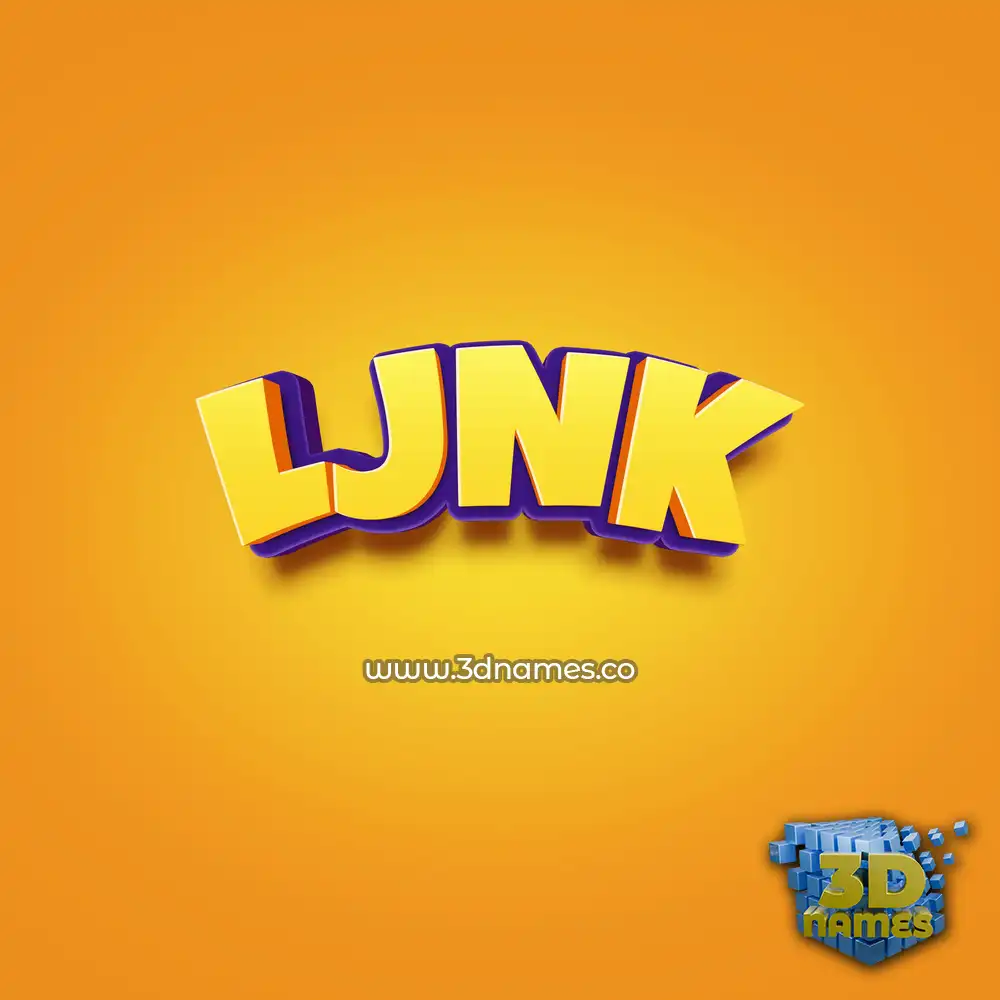 ljnk in Orange Toon style - 3D name wallpaper