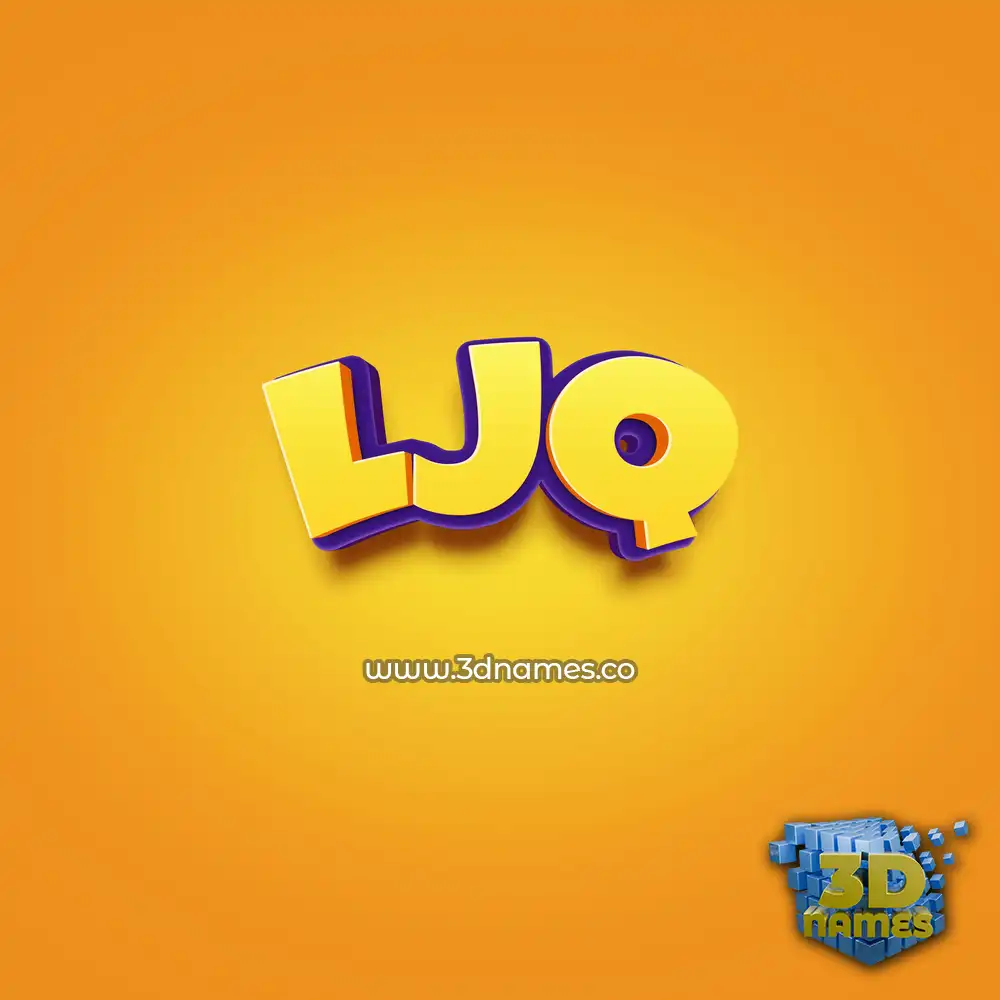 ljq in Orange Toon style - 3D name wallpaper