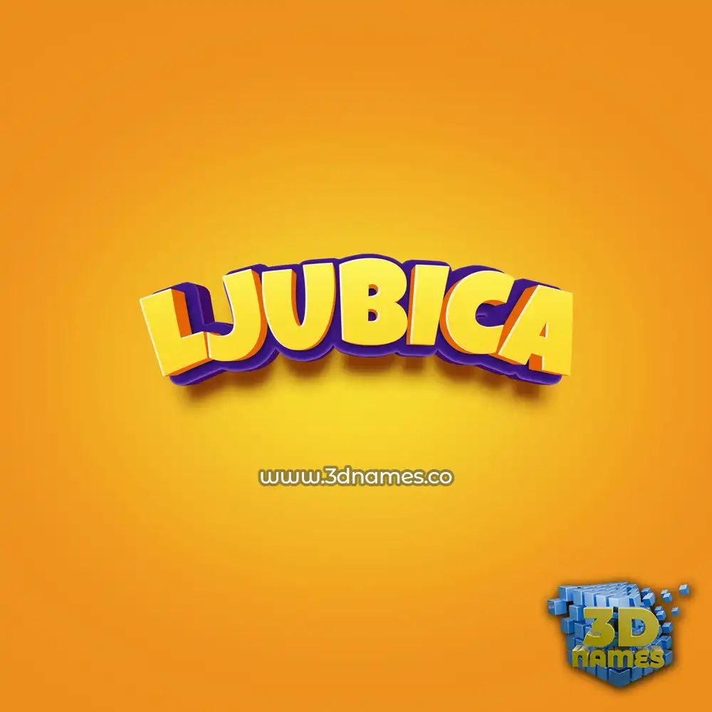 ljubica in Orange Toon style - 3D name wallpaper