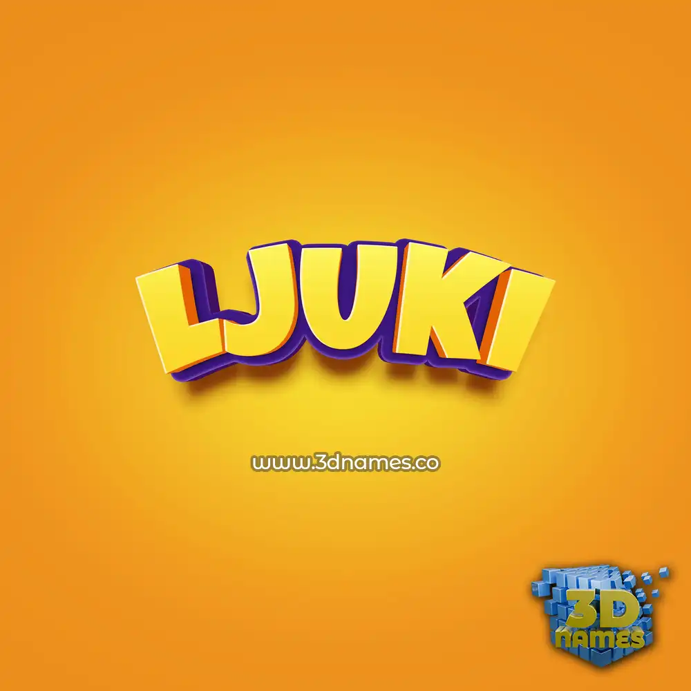ljuki in Orange Toon style - 3D name wallpaper