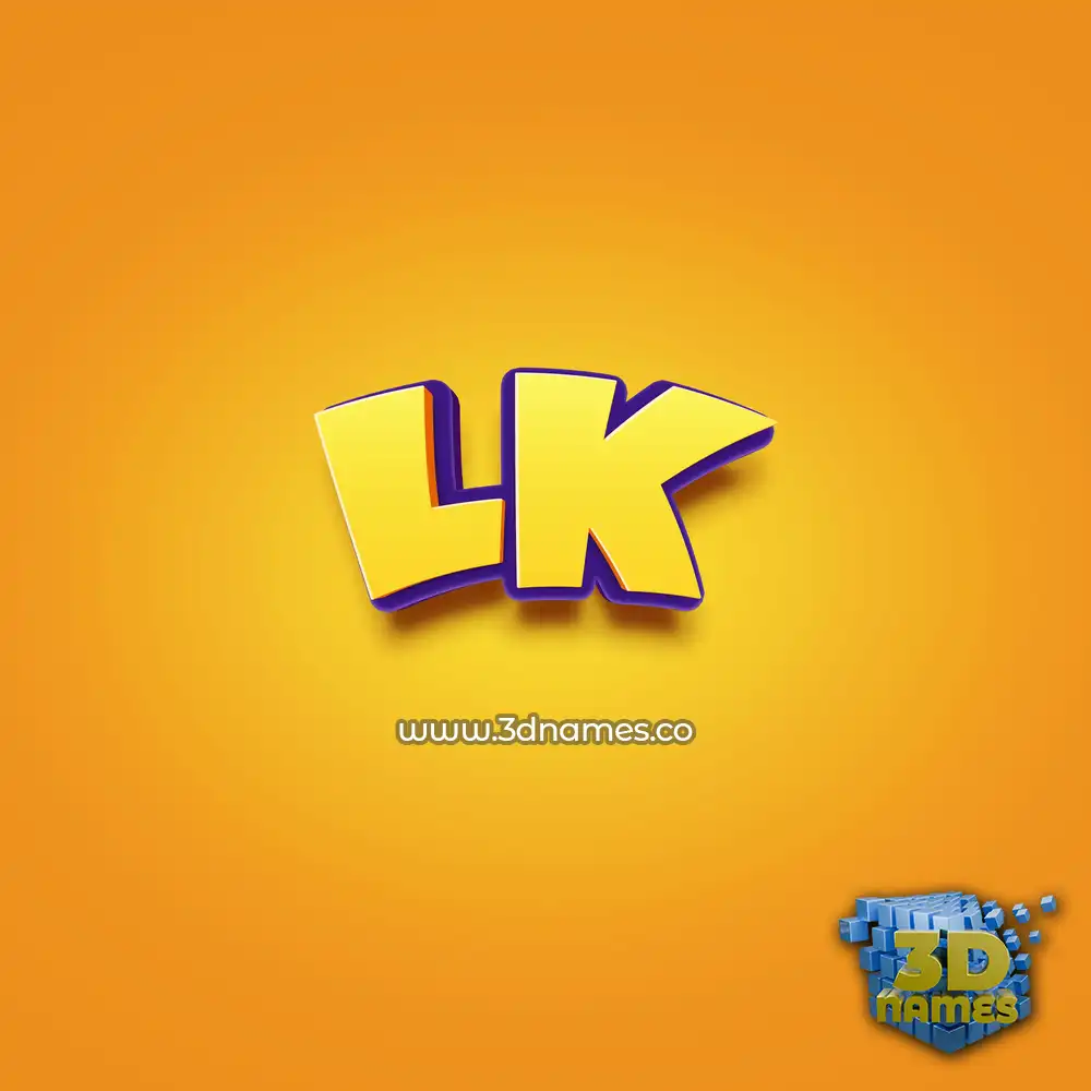 lk in Orange Toon style - 3D name wallpaper