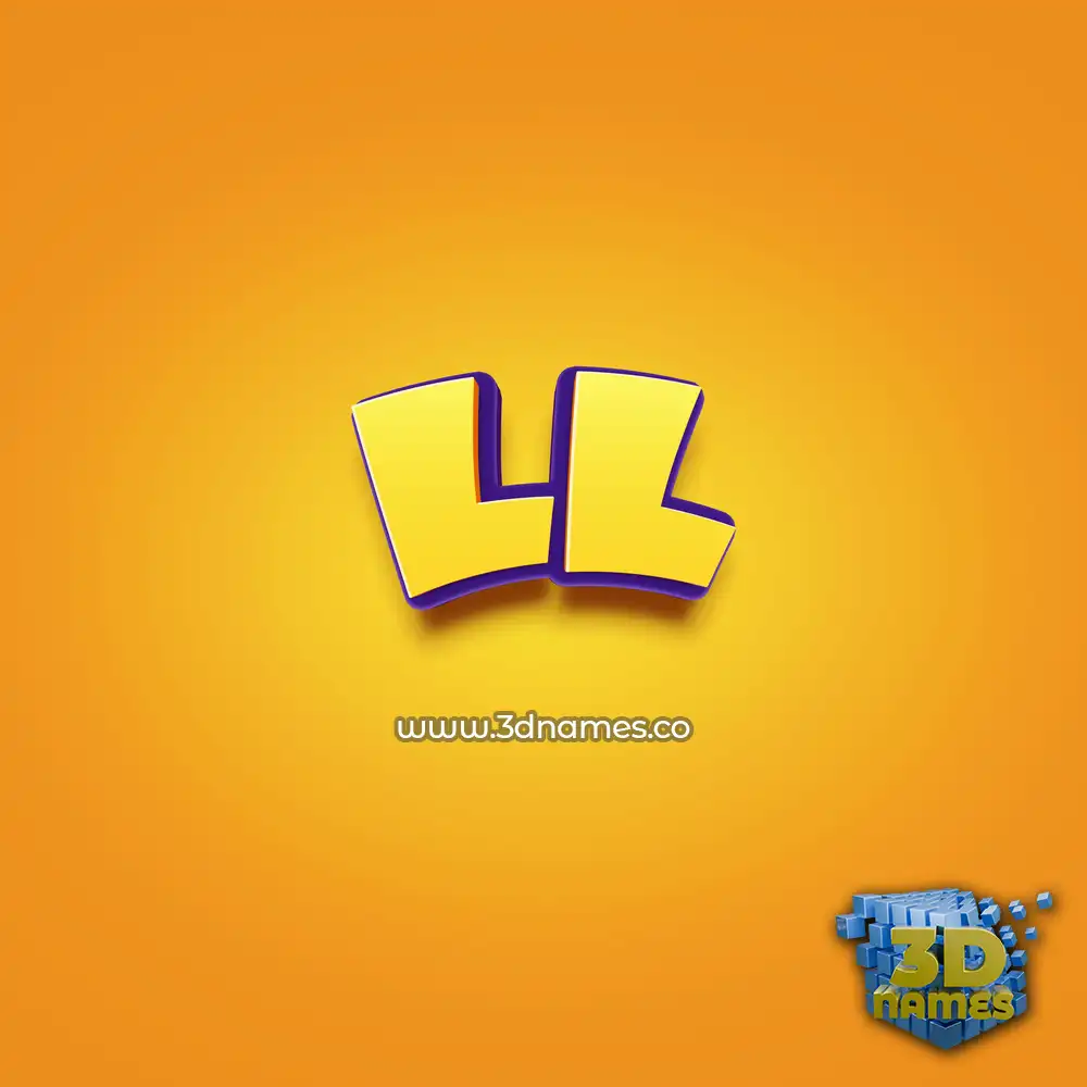 ll in Orange Toon style - 3D name wallpaper