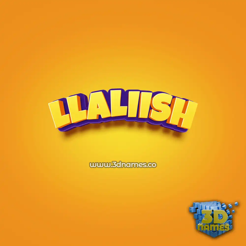 llaliish in Orange Toon style - 3D name wallpaper