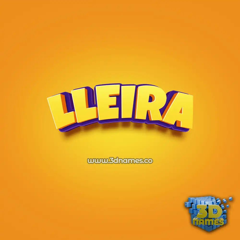 lleira in Orange Toon style - 3D name wallpaper