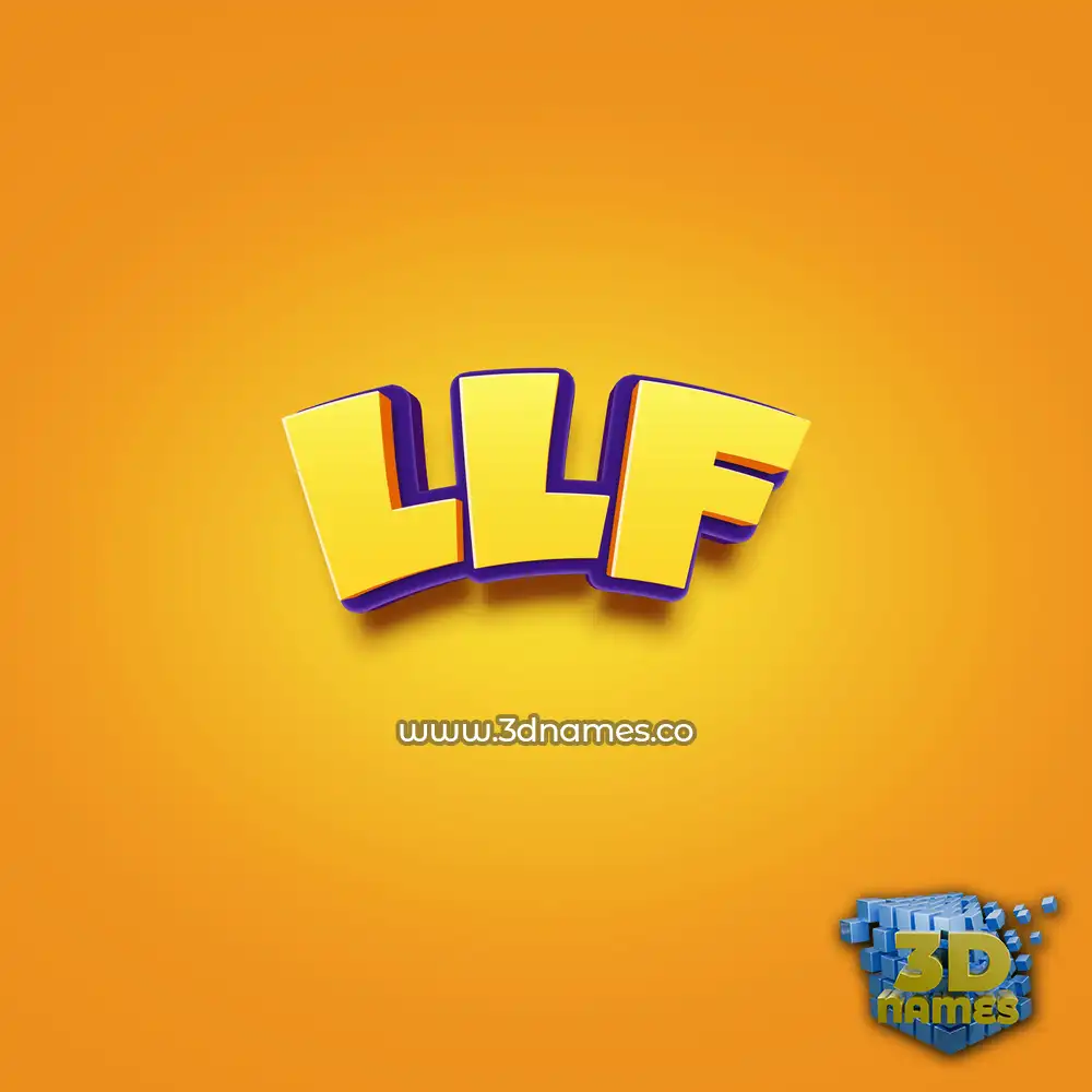 llf in Orange Toon style - 3D name wallpaper