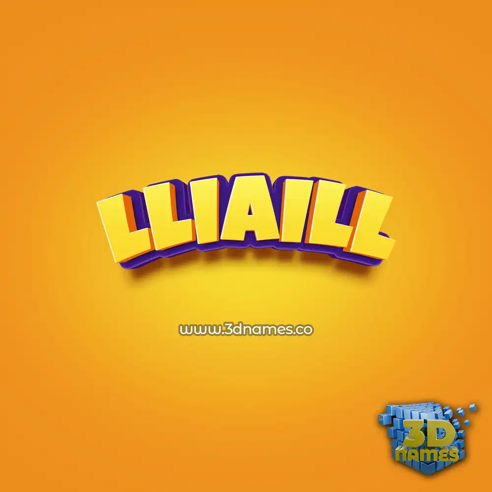 lliaill in Orange Toon style - 3D name wallpaper