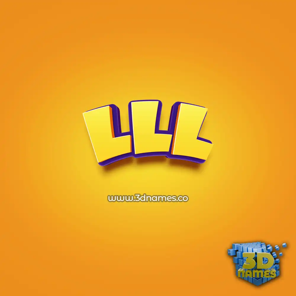lll in Orange Toon style - 3D name wallpaper