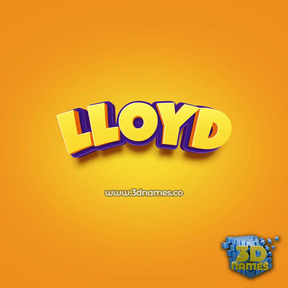 lloyd in Orange Toon style - 3D name wallpaper