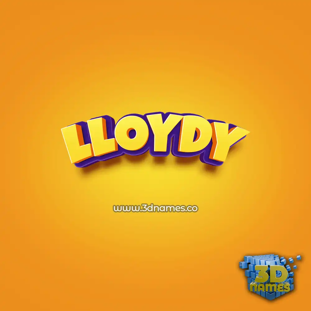 lloydy in Orange Toon style - 3D name wallpaper