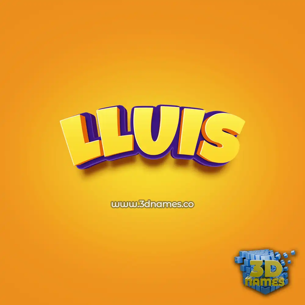 lluis in Orange Toon style - 3D name wallpaper