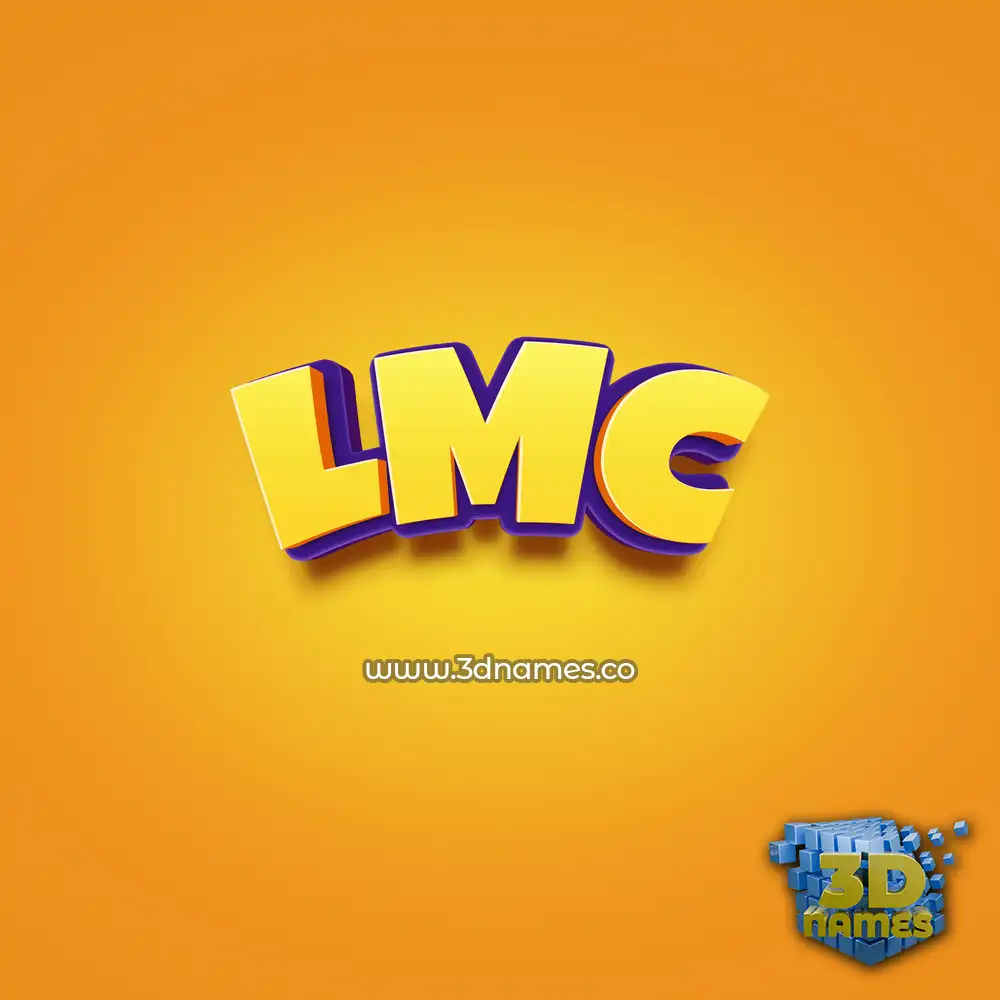 lmc in Orange Toon style - 3D name wallpaper