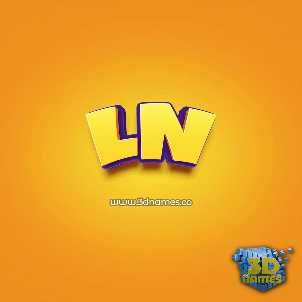 ln in Orange Toon style - 3D name wallpaper