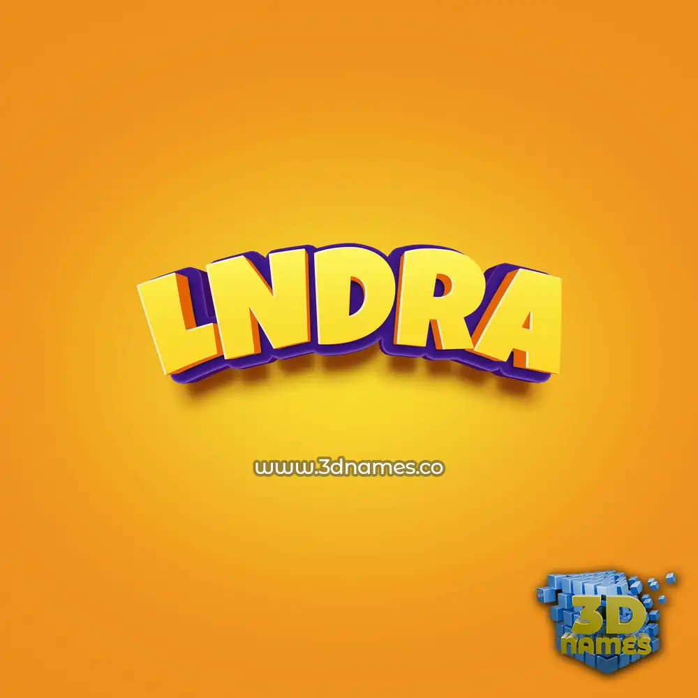lndra in Orange Toon style - 3D name wallpaper