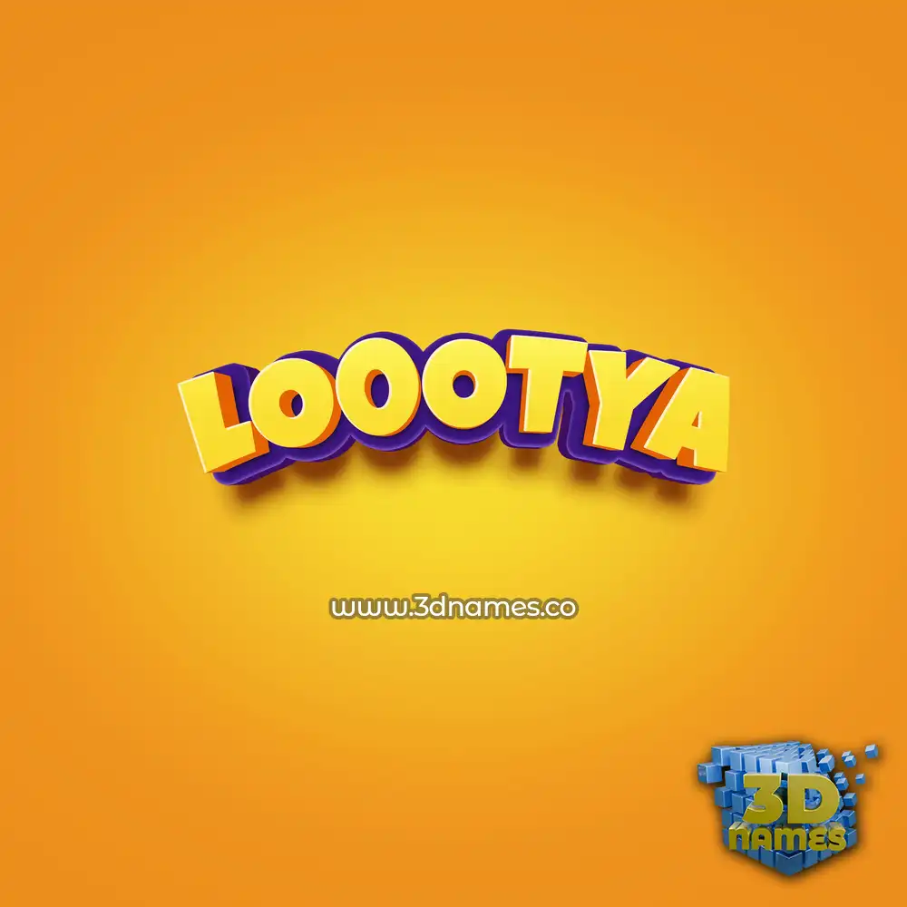 lo0otya in Orange Toon style - 3D name wallpaper