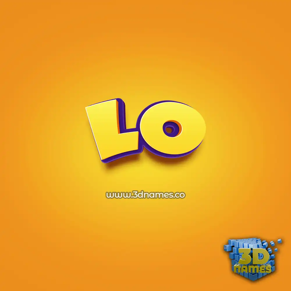 lo in Orange Toon style - 3D name wallpaper