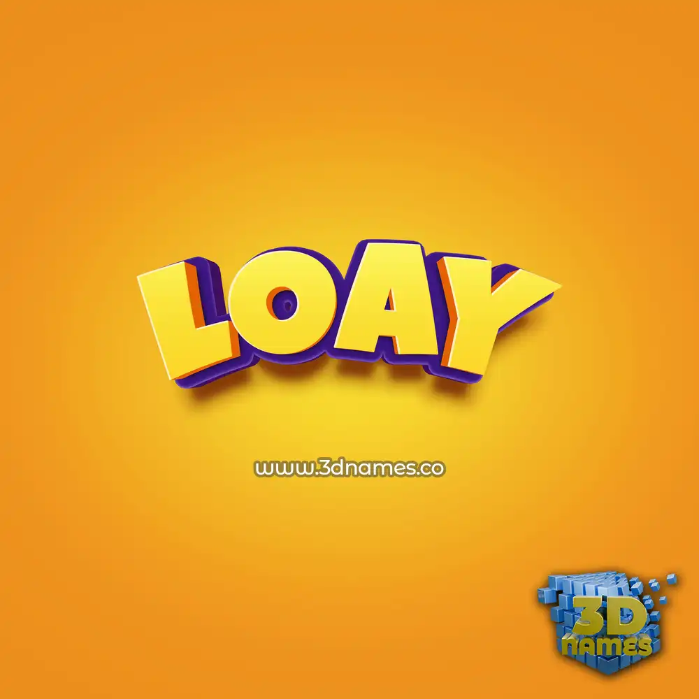 loay in Orange Toon style - 3D name wallpaper