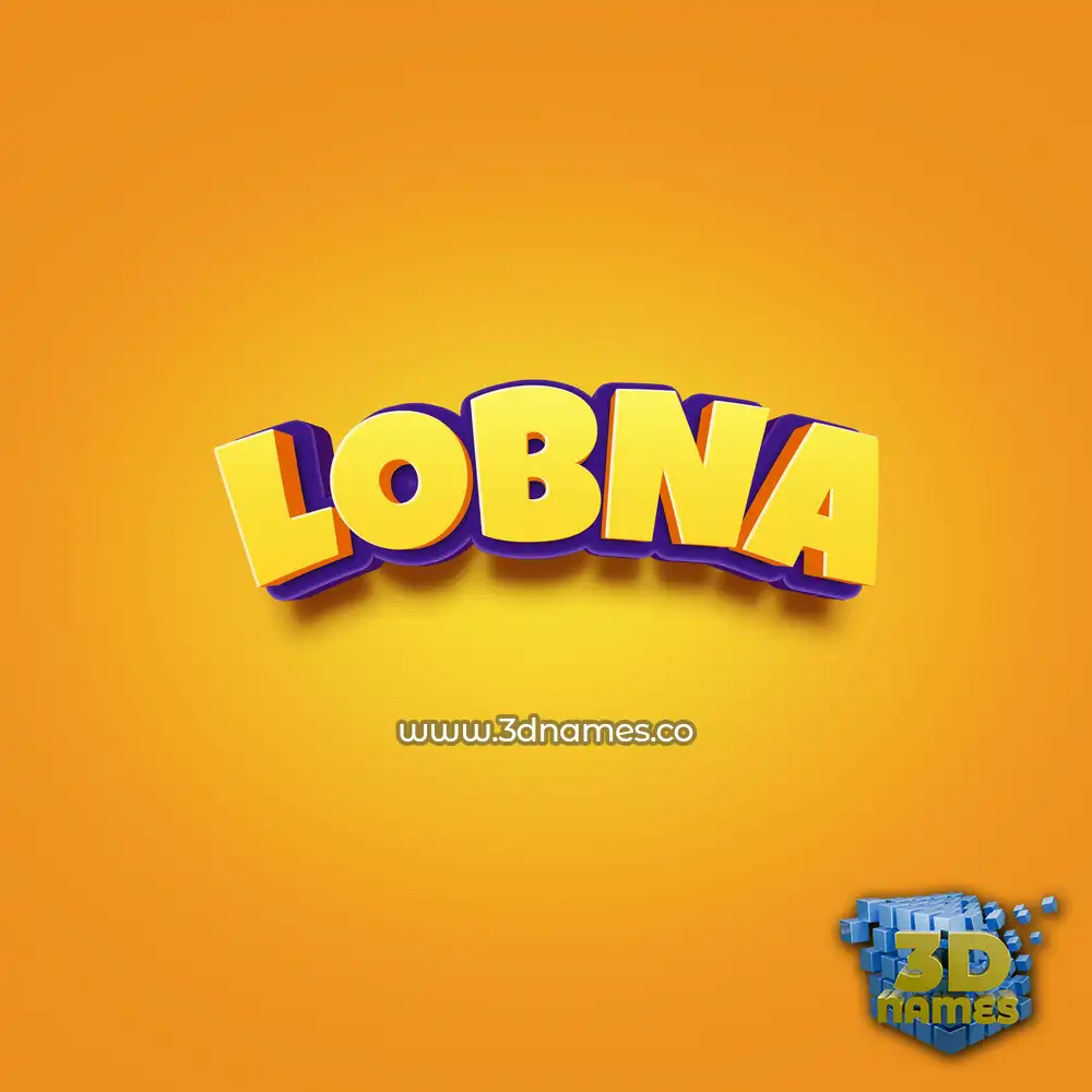 lobna in Orange Toon style - 3D name wallpaper