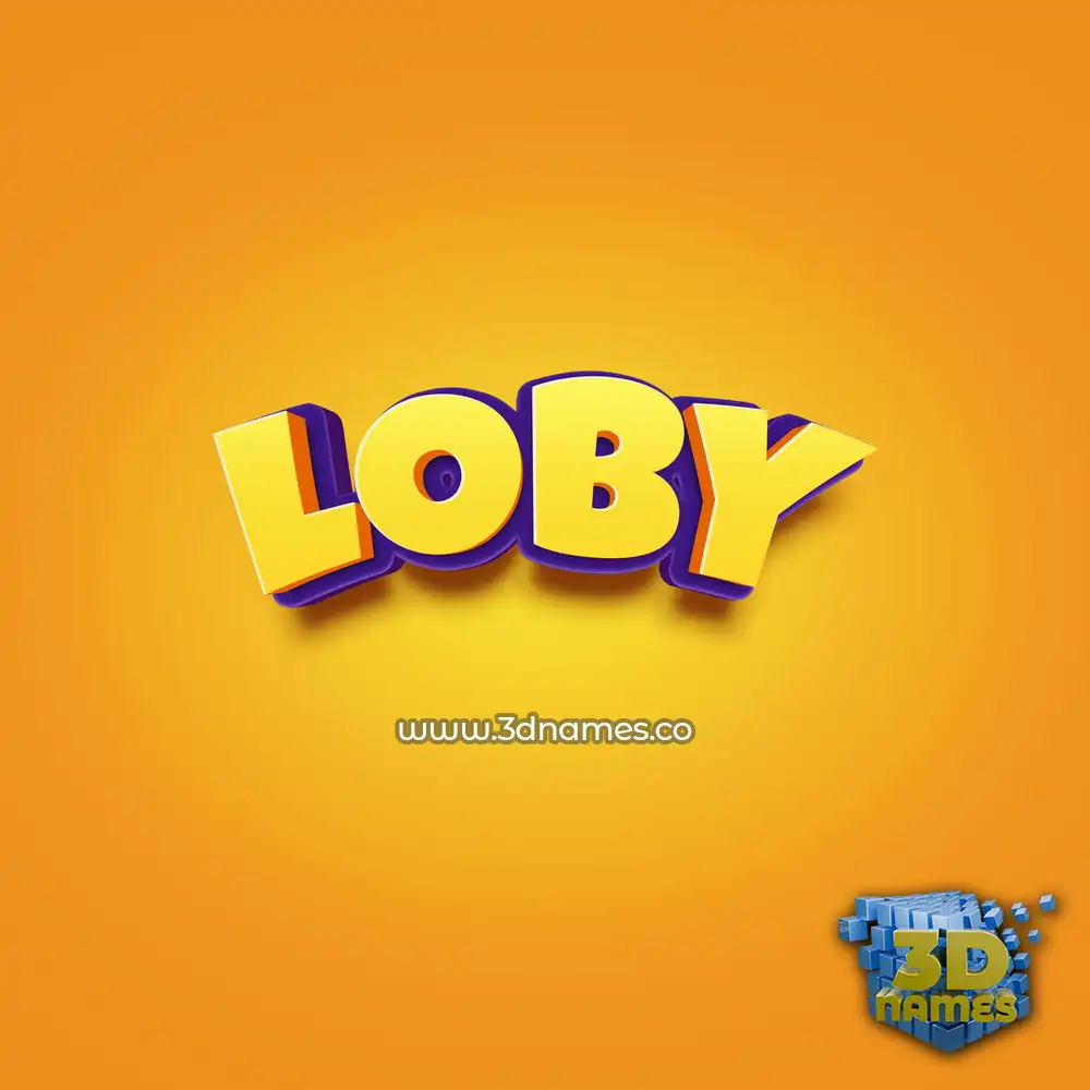loby in Orange Toon style - 3D name wallpaper