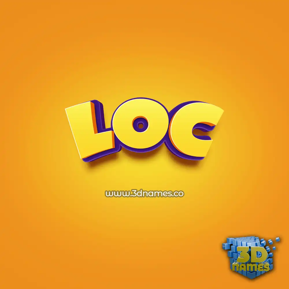 loc in Orange Toon style - 3D name wallpaper
