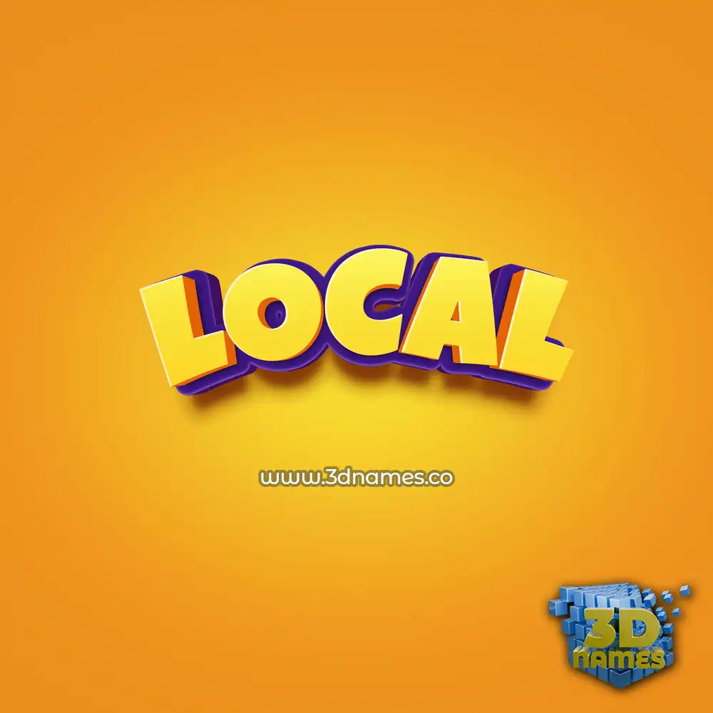 local in Orange Toon style - 3D name wallpaper