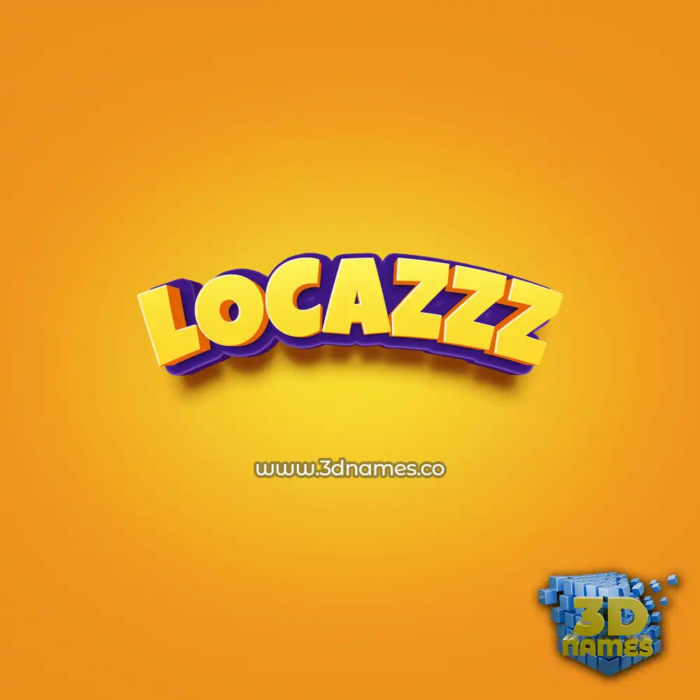 locazzz in Orange Toon style - 3D name wallpaper