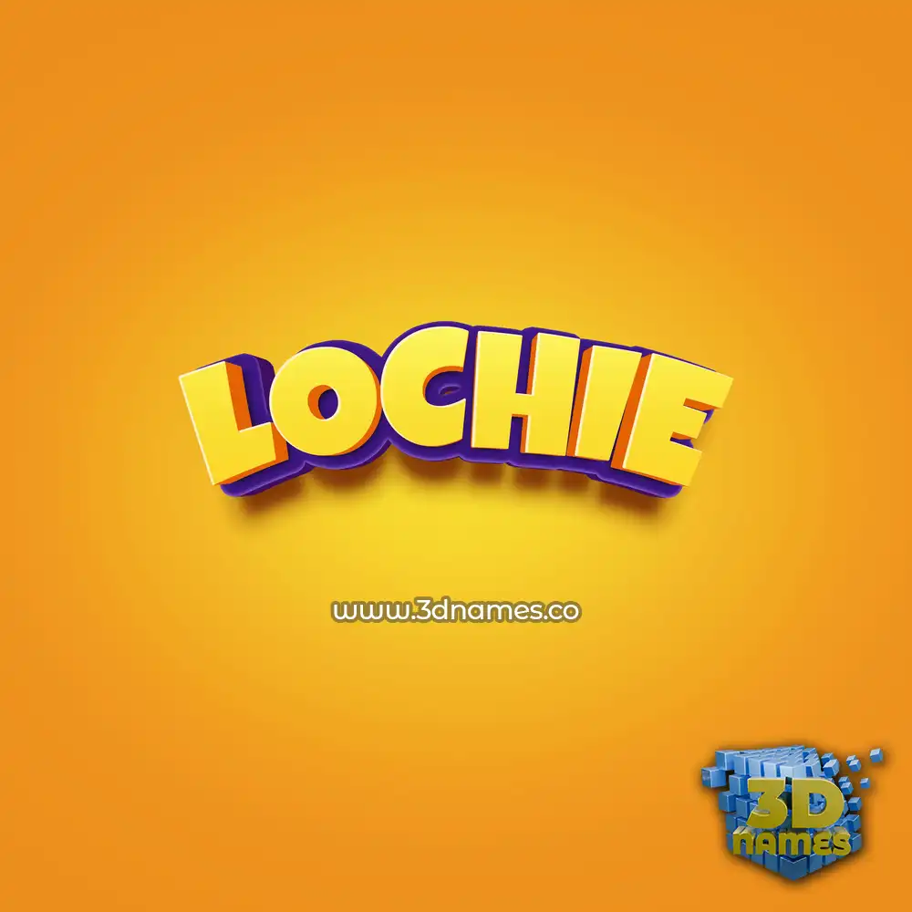 lochie in Orange Toon style - 3D name wallpaper
