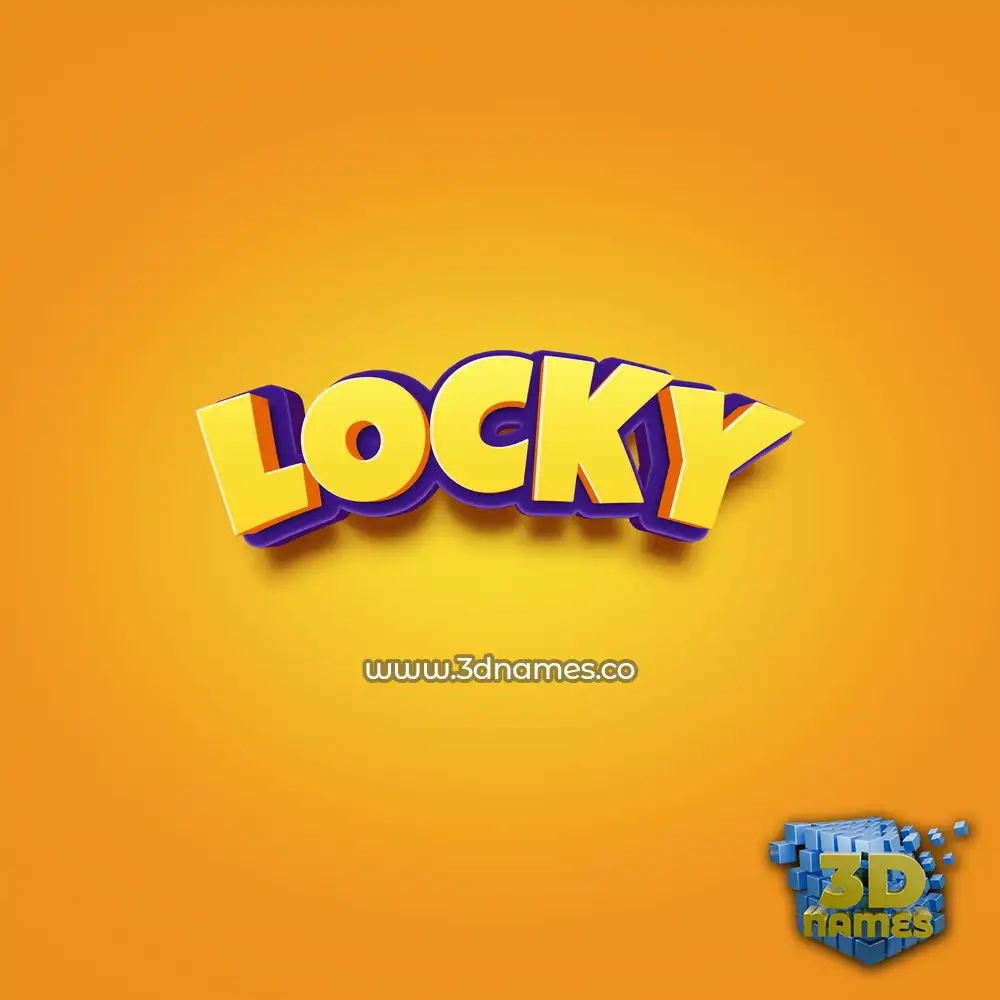 locky in Orange Toon style - 3D name wallpaper