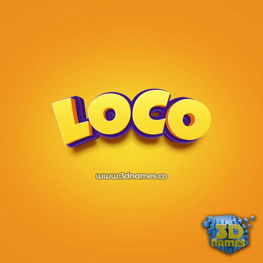 loco in Orange Toon style - 3D name wallpaper