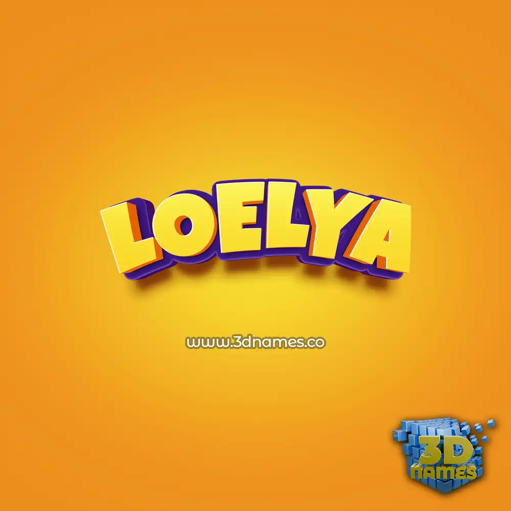 loelya in Orange Toon style - 3D name wallpaper