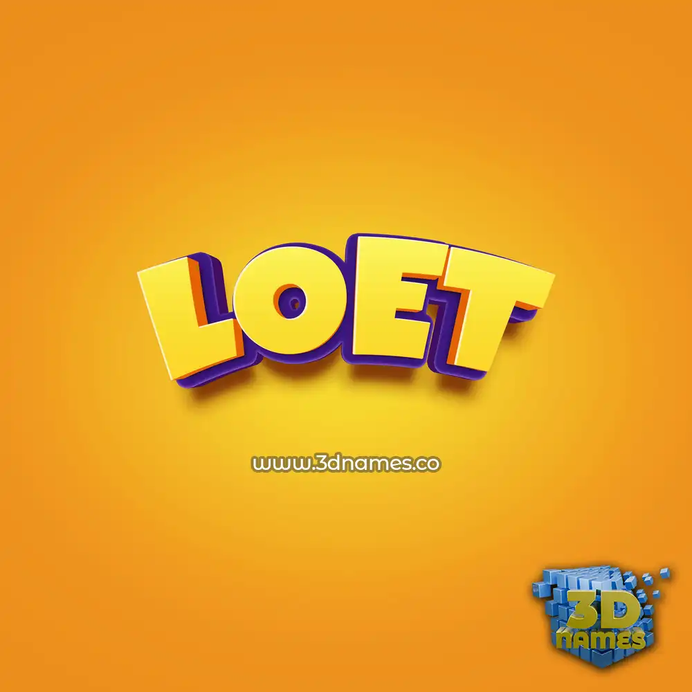 loet in Orange Toon style - 3D name wallpaper