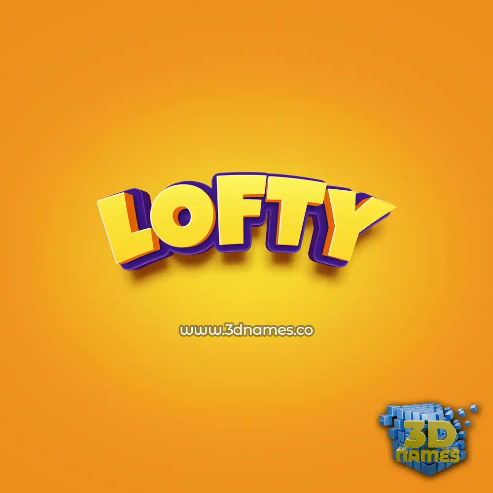 lofty in Orange Toon style - 3D name wallpaper