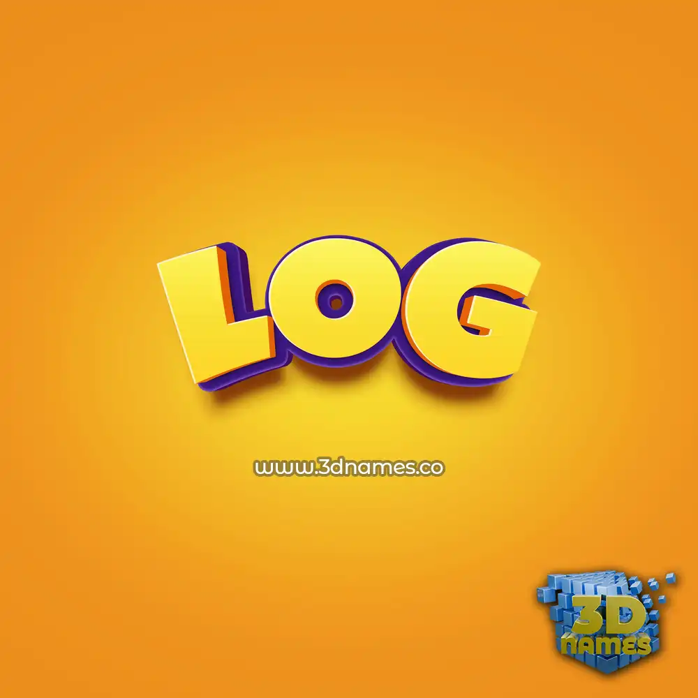 log in Orange Toon style - 3D name wallpaper