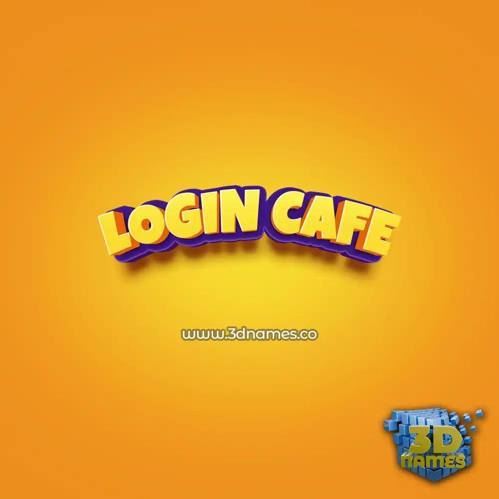 login cafe in Orange Toon style - 3D name wallpaper