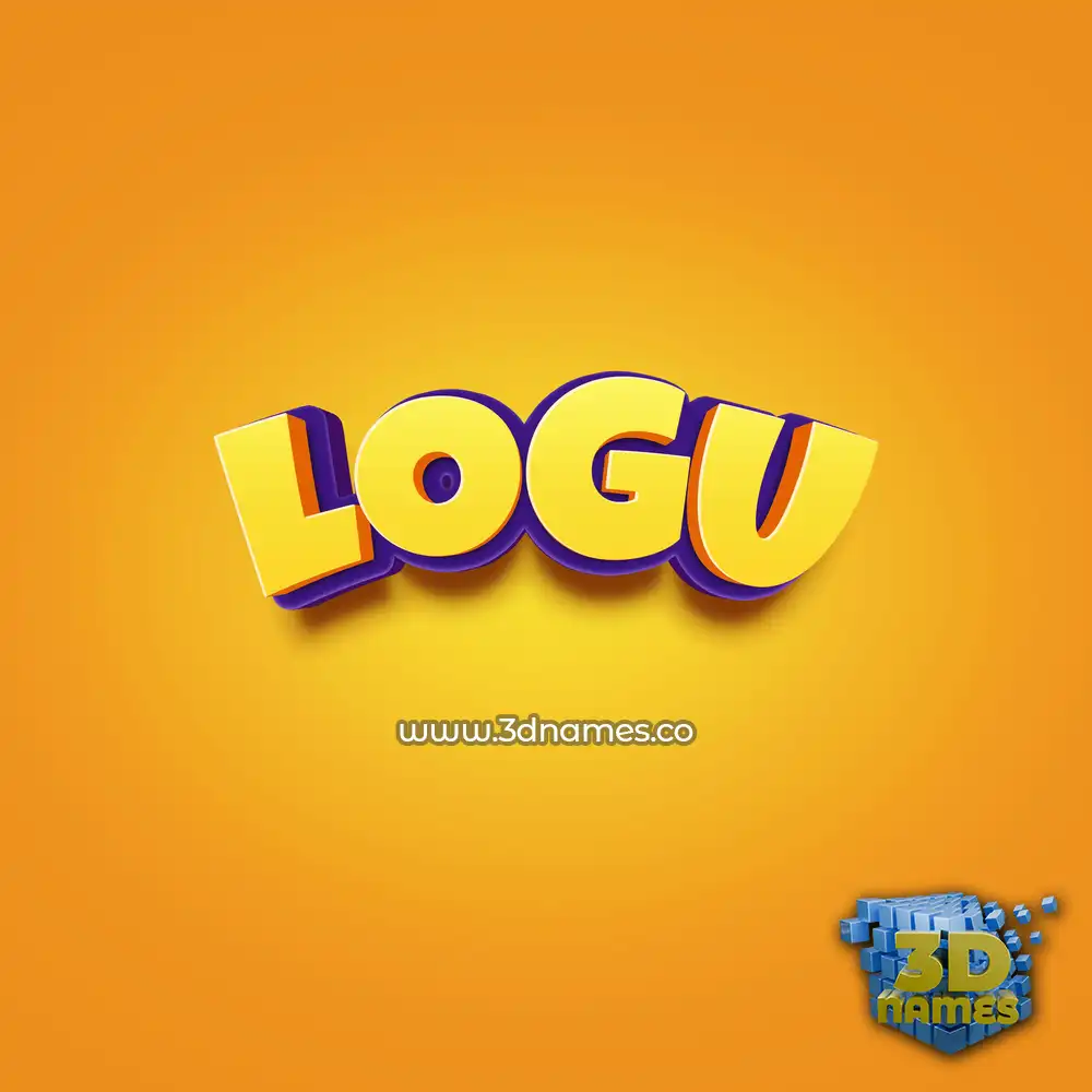 logu in Orange Toon style - 3D name wallpaper