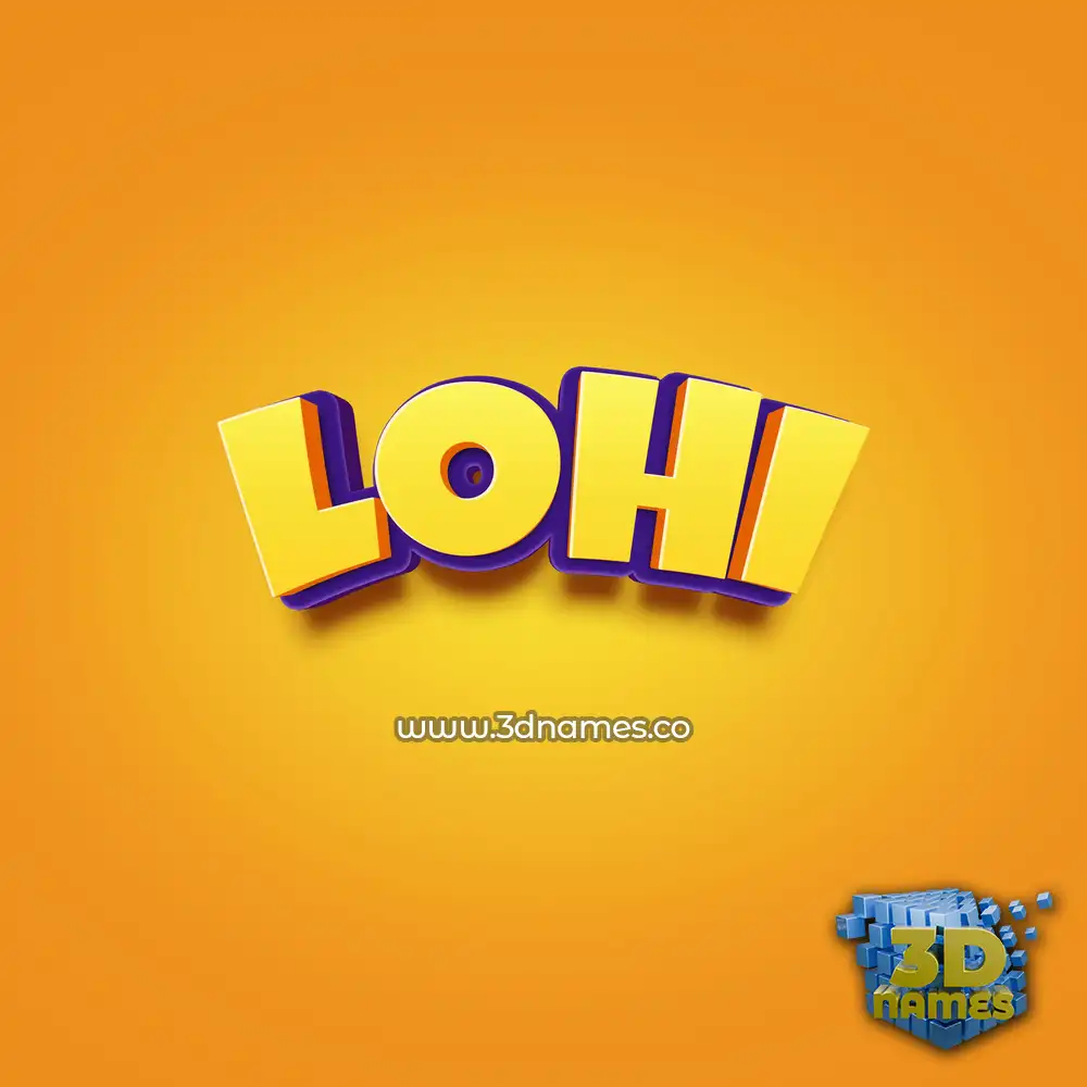lohi in Orange Toon style - 3D name wallpaper