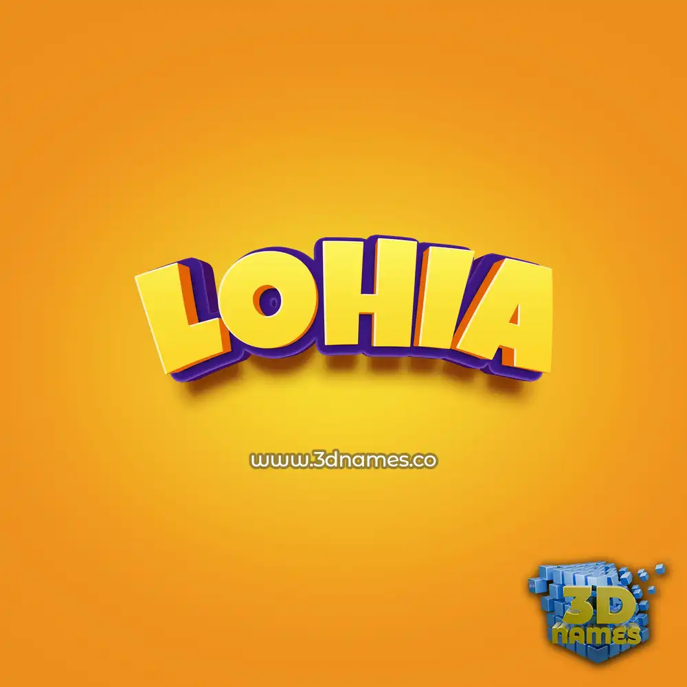 lohia in Orange Toon style - 3D name wallpaper